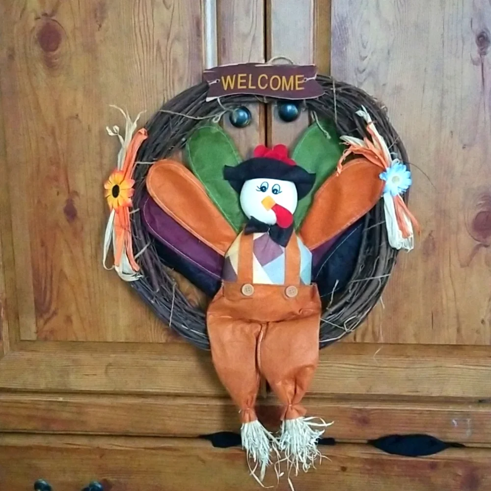 Turkey Welcome Wreath Thanksgiving